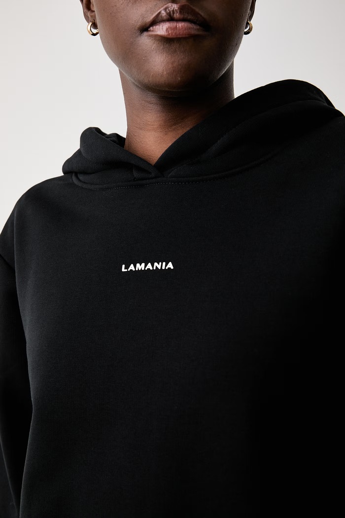 La Mania bluza z kapturem damska z bawełną ALI ALI czarny