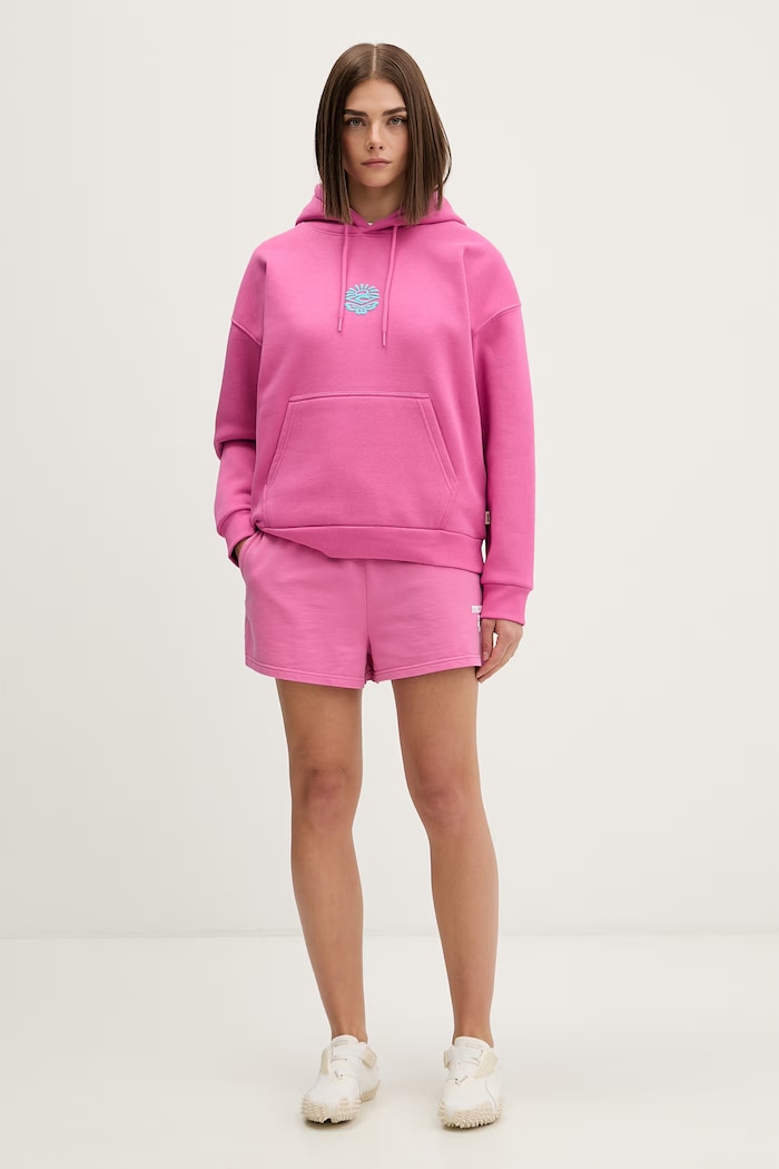 Rip Curl μπλούζα με κουκούλα γυναικεία με βαμβάκι ICONS OF SURF HERITAGE 06NWFL ροζ AW25