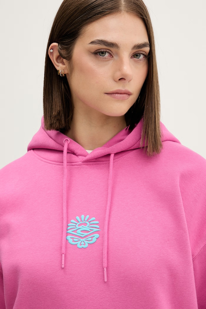 Rip Curl μπλούζα με κουκούλα γυναικεία με βαμβάκι ICONS OF SURF HERITAGE ροζ 06NWFL