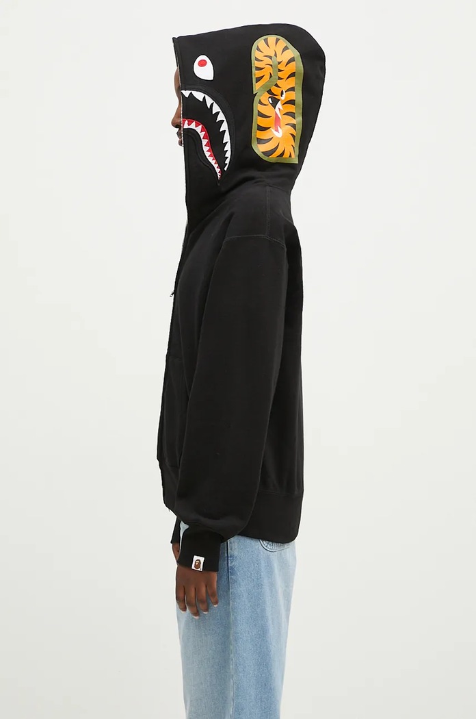 A Bathing Ape cotton sweatshirt Shark Full Zip 1K80215008 black AW24
