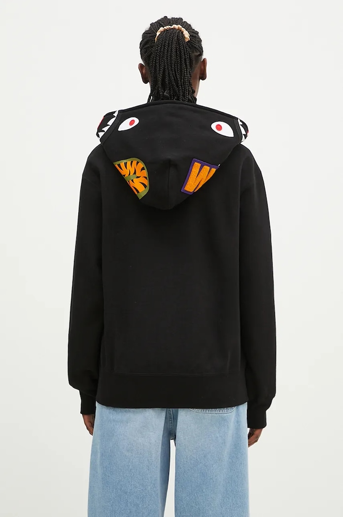 Clothing A Bathing Ape cotton sweatshirt Shark Full Zip 1K80215008 black