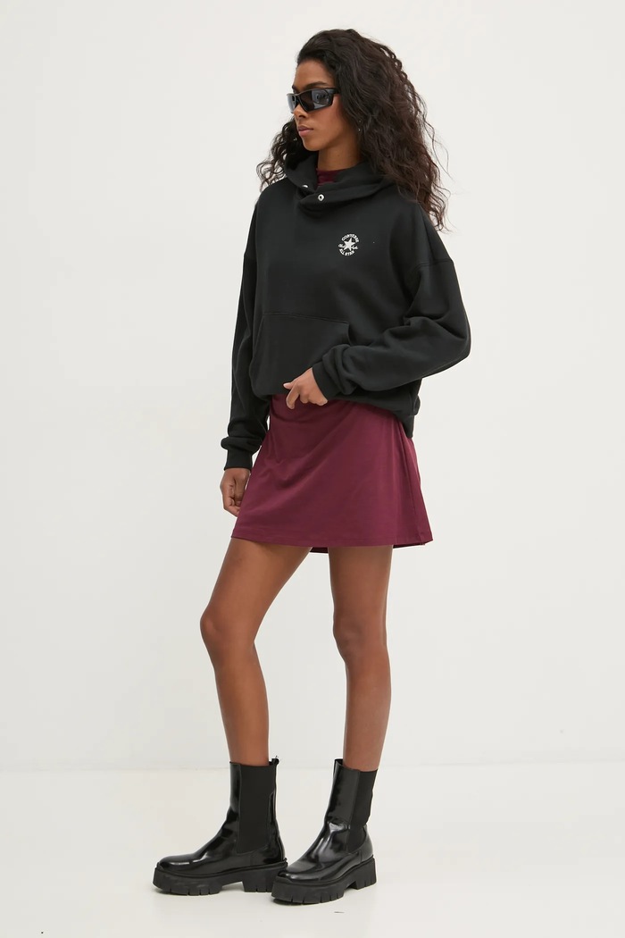 Bavlněná mikina Converse 10027065.A03 černá AW24