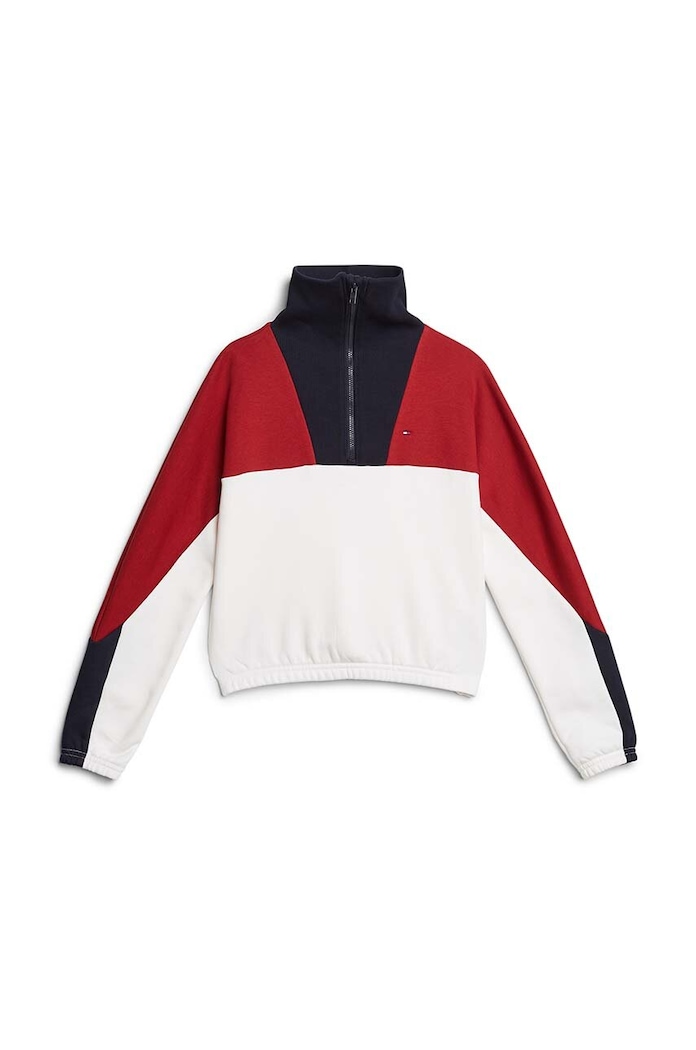 Detská mikina Tommy Hilfiger bez kapucne červená KG0KG08040.9BYH.128.176