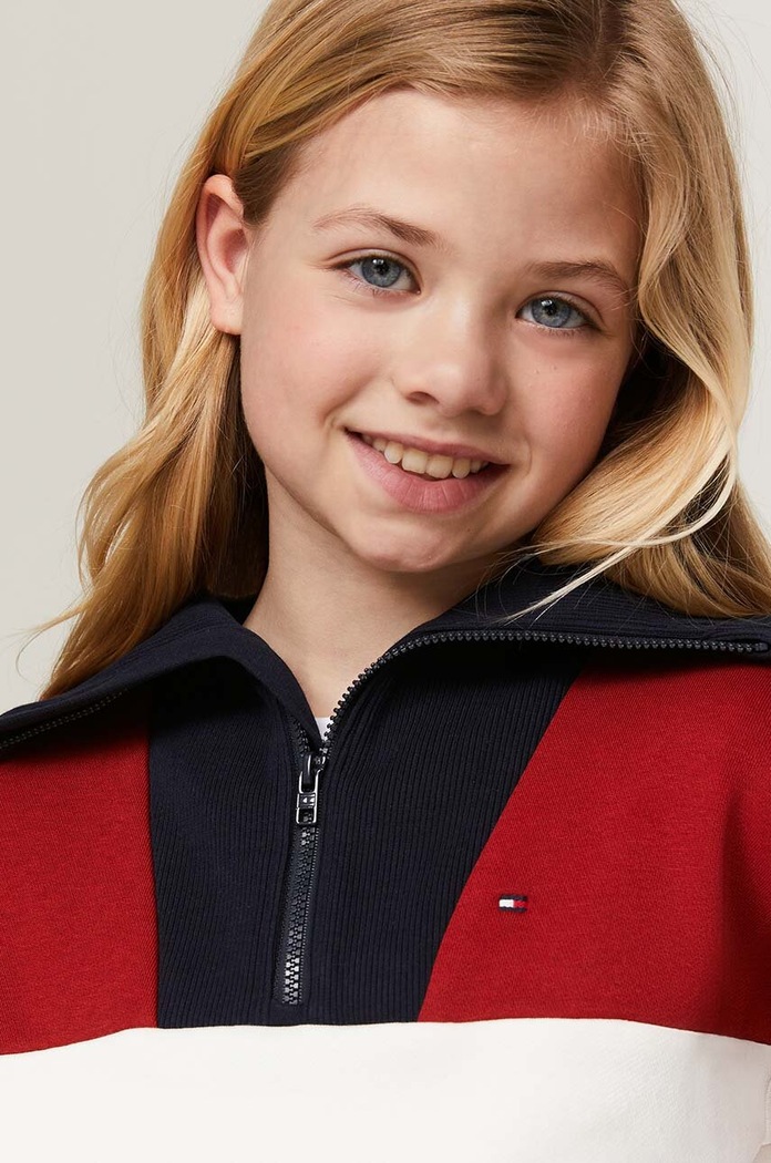Detská mikina Tommy Hilfiger KG0KG08040.9BYH.128.176 červená AW24