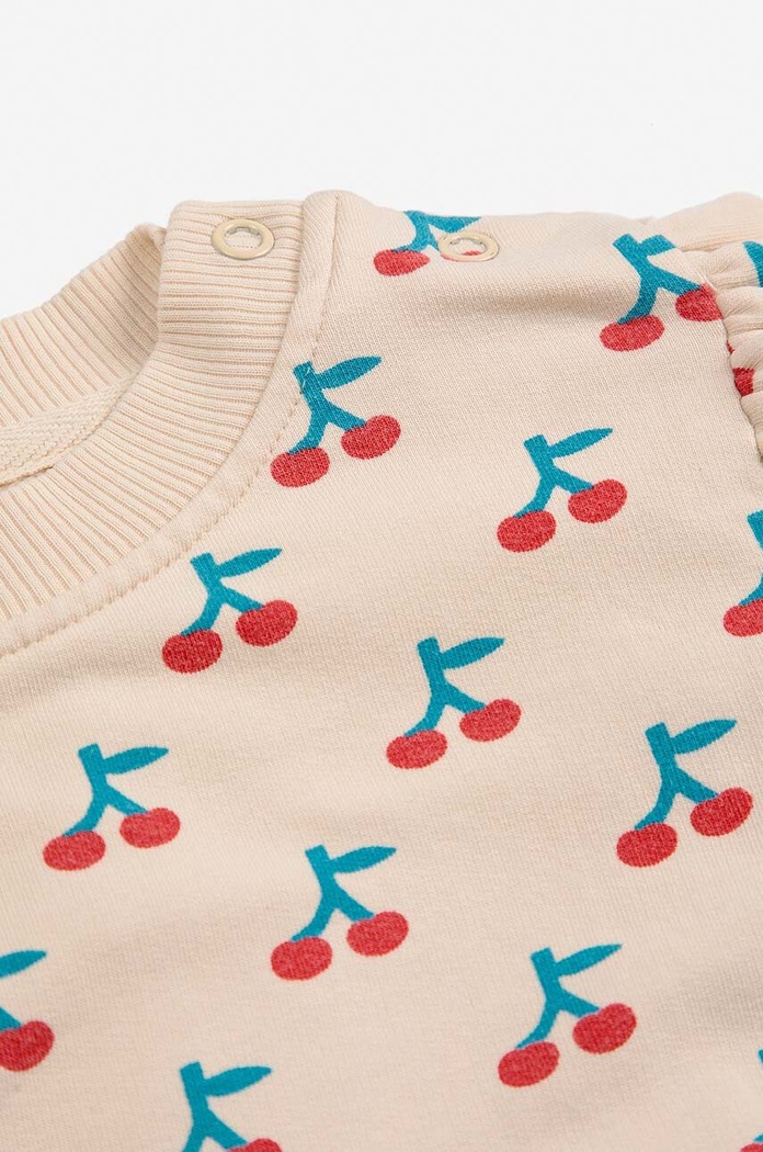 DÍVKA Kojenecká mikina Bobo Choses Cherry 224AB038 béžová