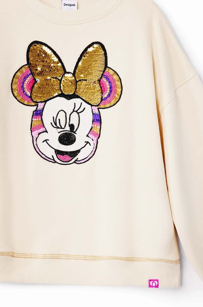 Desigual bluza bawełniana dziecięca MICKEY MOUSE 24WGSK07 beżowy