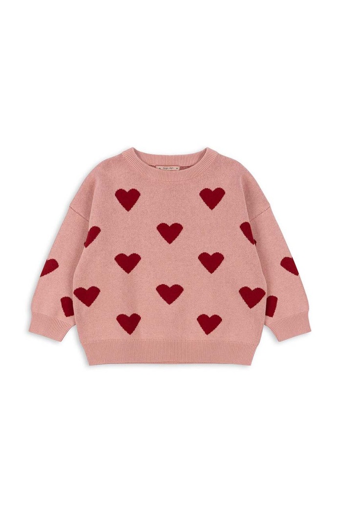 Konges Sløjd sweter bawełniany dziecięcy LAPIS KNIT BLOUSE wzorzyste różowy KS101551.G