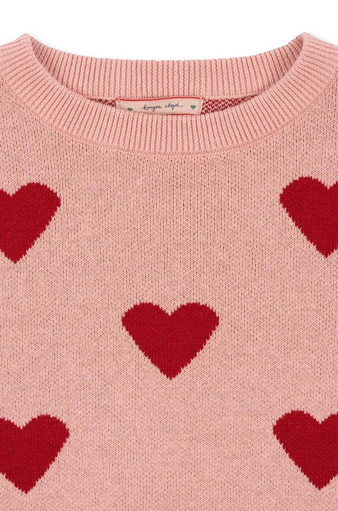 Dziewczynka Konges Sløjd sweter bawełniany dziecięcy LAPIS KNIT BLOUSE KS101551.G różowy