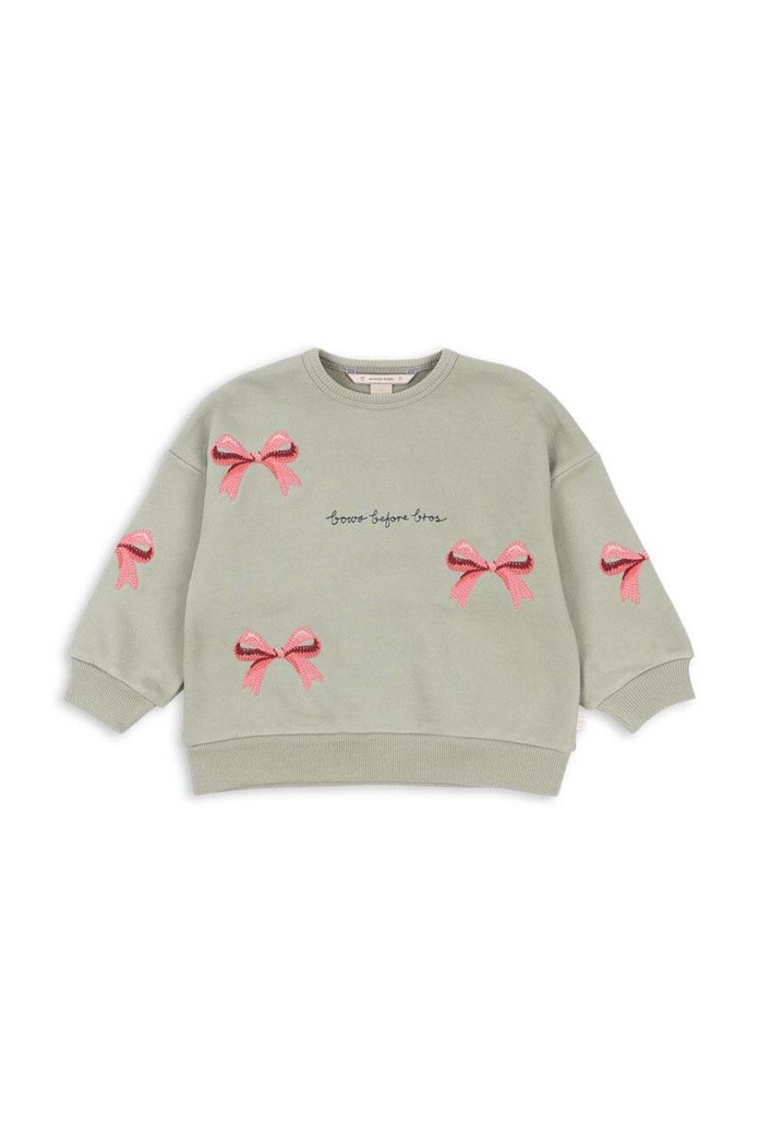 Dětská mikina Konges Sløjd LOU BOW SWEATSHIRT OCS KS101561 zelená AW24