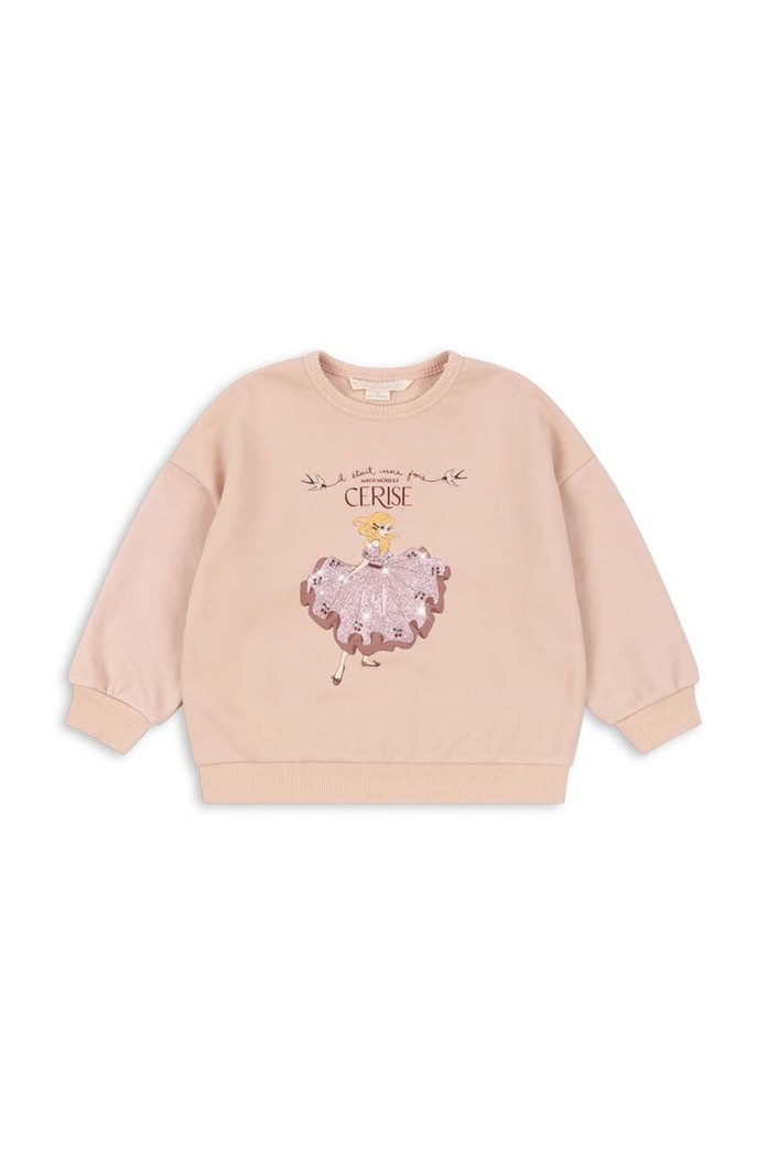 Konges Sløjd Bluza dziecięca LOU GLITTER SWEATSHIRT OCS beżowy KS101562