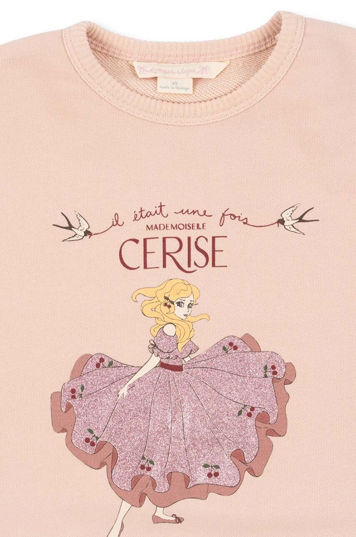 Dziewczynka Konges Sløjd Bluza dziecięca LOU GLITTER SWEATSHIRT OCS KS101562 beżowy