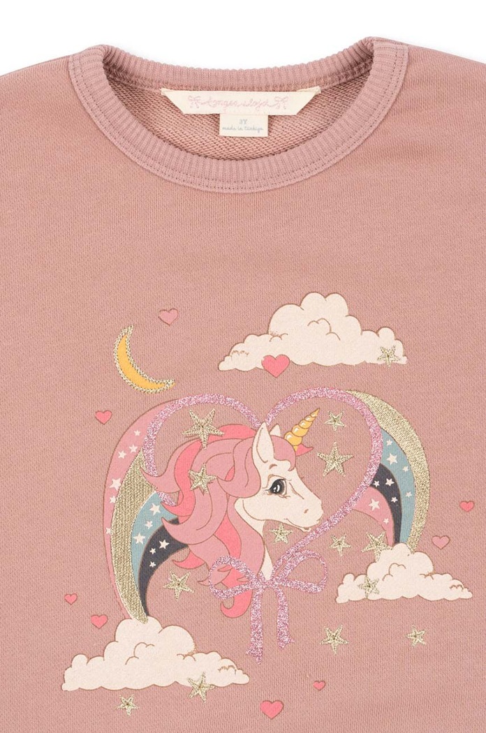 Παιδική μπλούζα Konges Sløjd LOU GLITTER SWEATSHIRT OCS ροζ KS101562