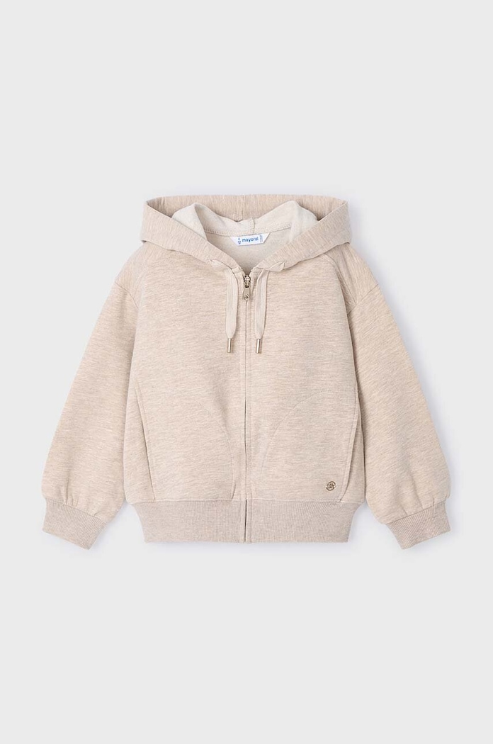 Mayoral bluza dziecięca z kapturem beżowy 4497.6H.Mini.9BYH