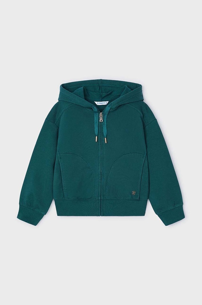 Mayoral bluza dziecięca z kapturem turkusowy 4497.6H.Mini.9BYH