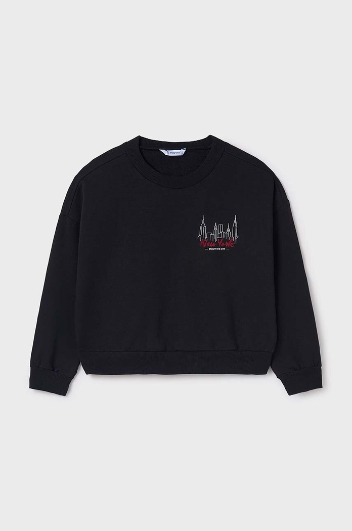 Mayoral bluza dziecięca z elastanem czarny 7470.8F.Junior.9BYH
