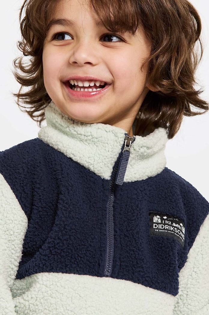 Dětská fleecová mikina Didriksons GOSIG KIDS HALFZIP zelená 505536