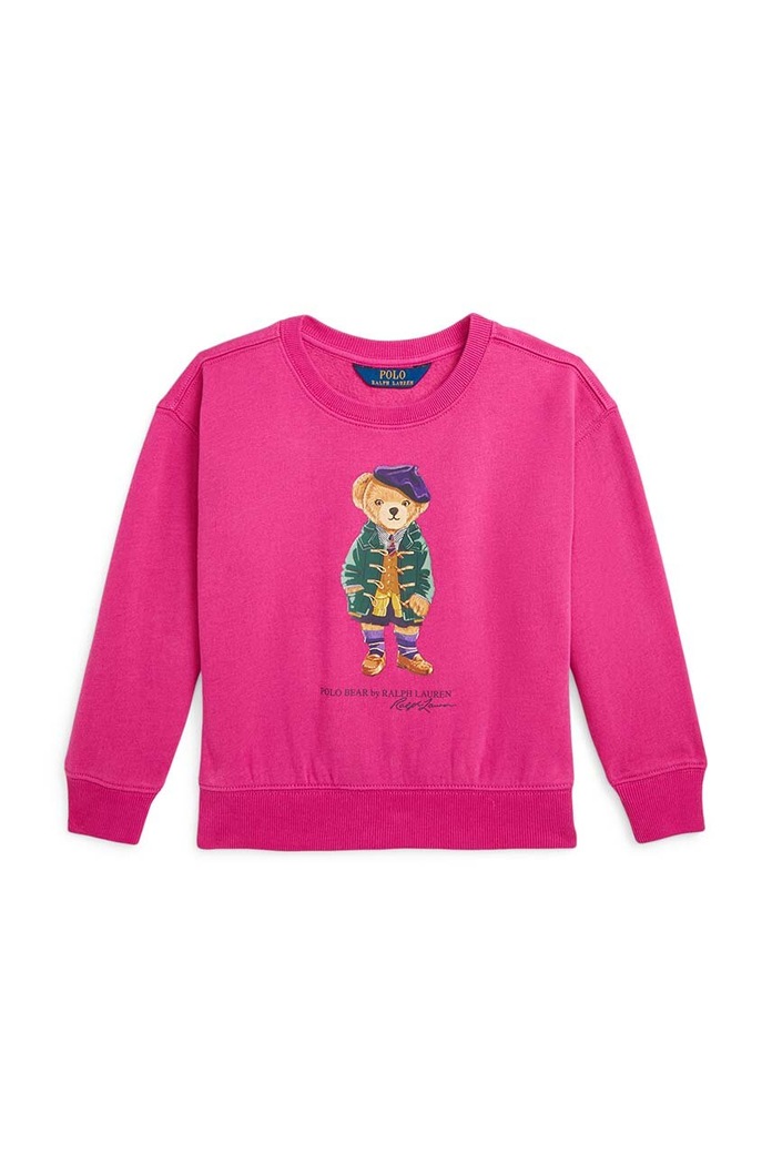 Dětská mikina Polo Ralph Lauren bez kapuce růžová 312951082001