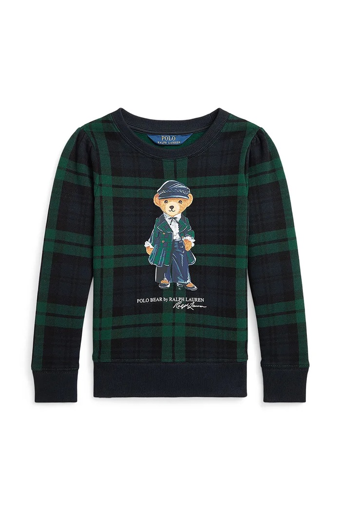 Detská bavlnená mikina Polo Ralph Lauren potlač čierna 312952154001