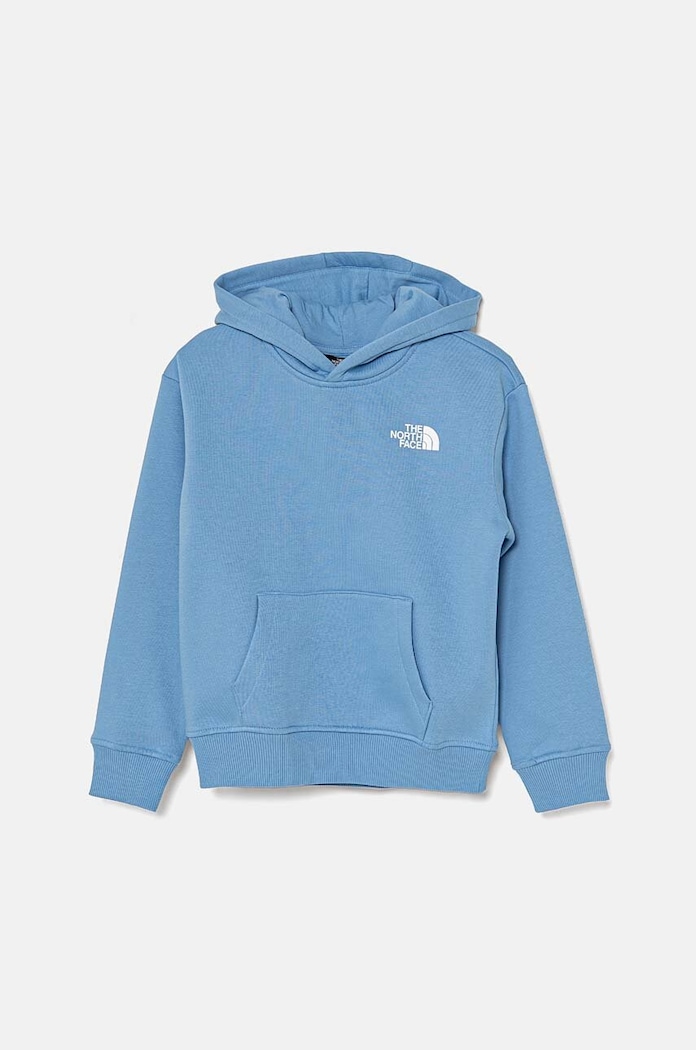 Dětská mikina The North Face VERTICAL GRAPHIC OVERSIZED HOODIE s kapucí modrá NF0A89HD3O41