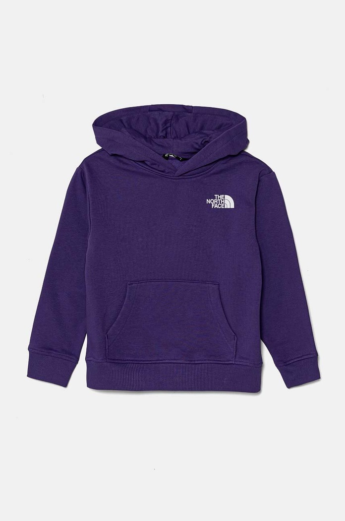 The North Face bluza dziecięca VERTICAL GRAPHIC OVERSIZED HOODIE z kapturem fioletowy NF0A89HDNL41