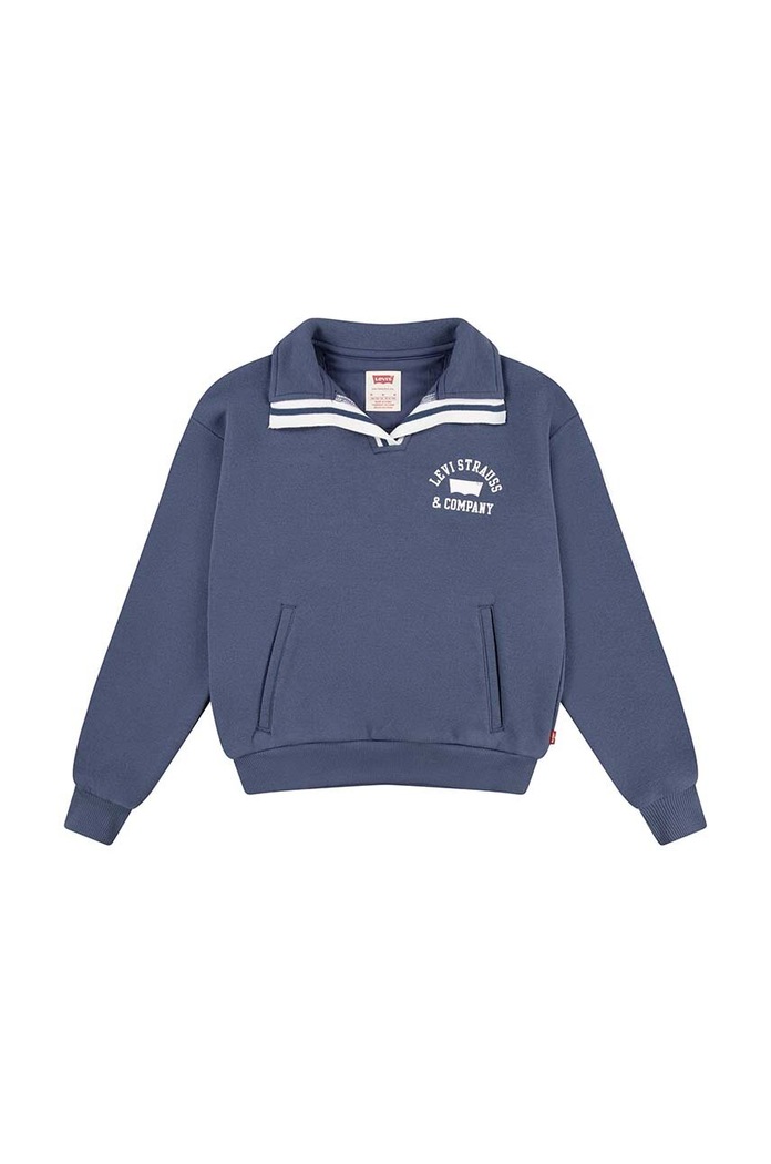 Levi's Dětská mikina Levi's COLLEGIATE LS COLLAR TOP modrá 4EL070