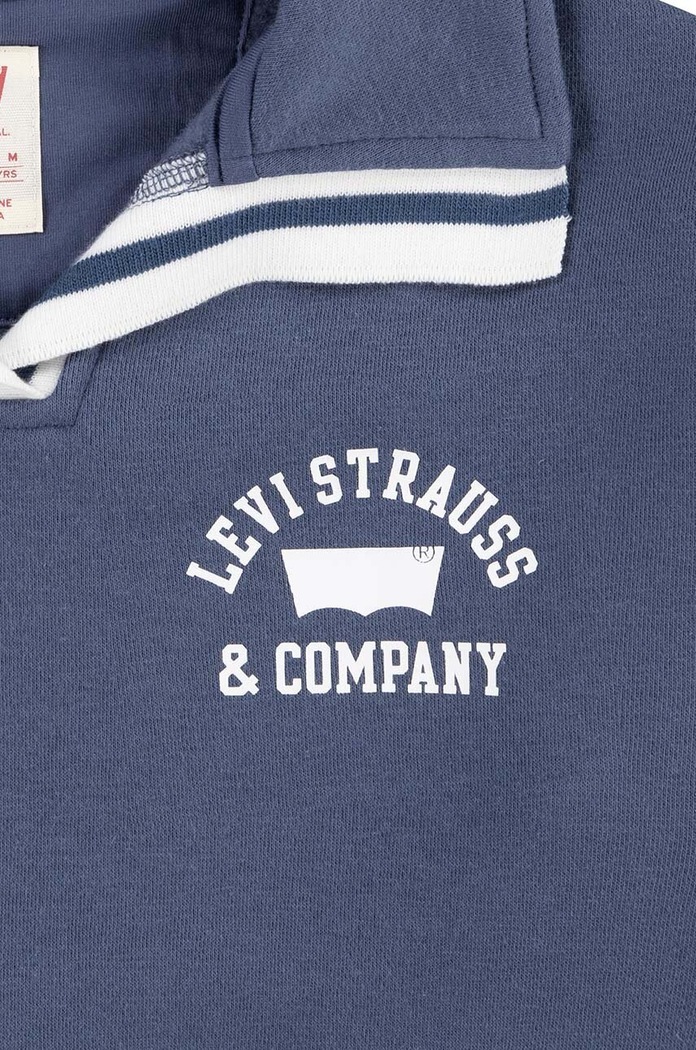DÍVKA Levi's Dětská mikina Levi's COLLEGIATE LS COLLAR TOP 4EL070 modrá