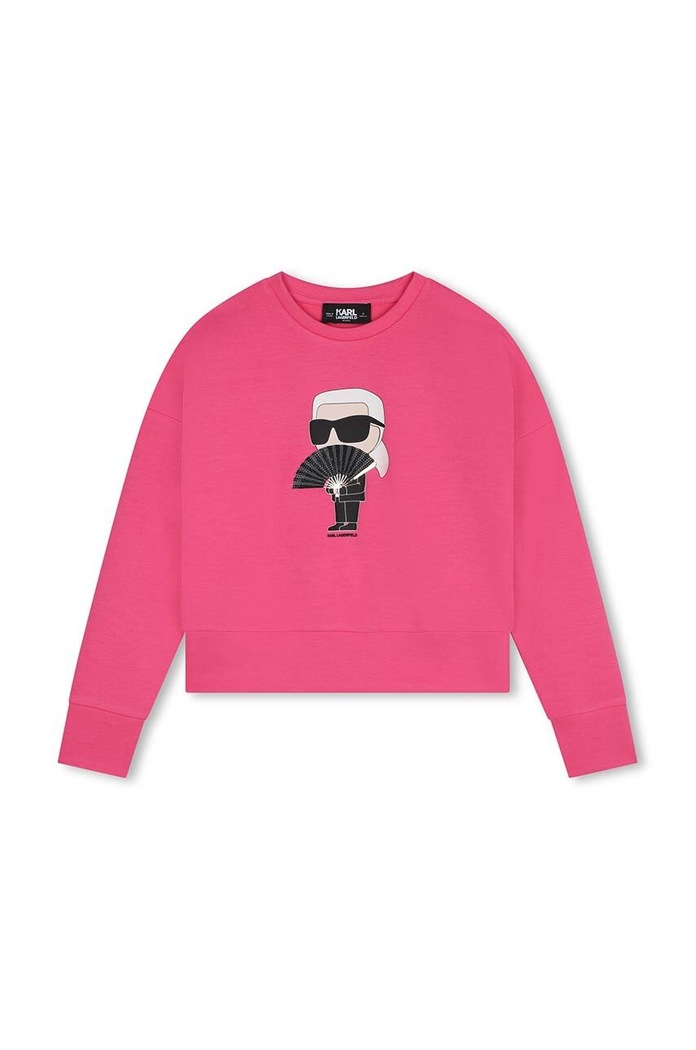 Παιδική μπλούζα Karl Lagerfeld χωρίς κουκούλα ροζ Z30219.114.150