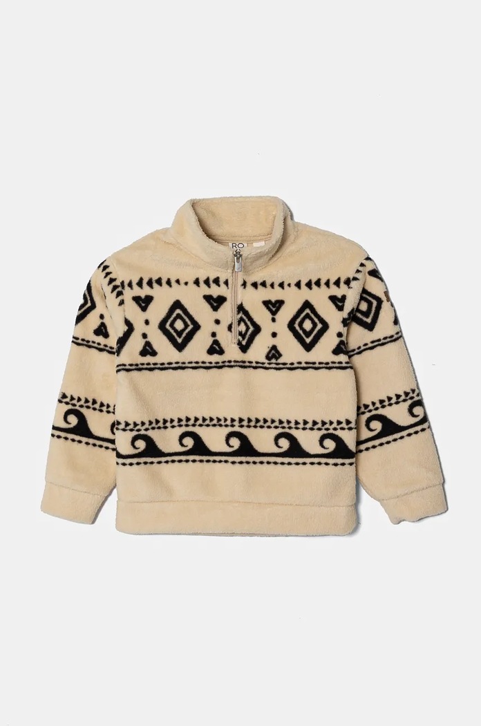 Roxy bluza polarowa dziecięca CALLING ALL MYS bez kaptura beżowy ERGPF03067