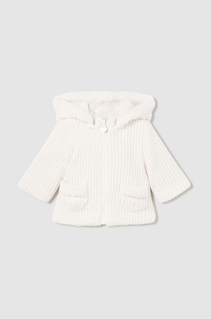 Mayoral Newborn bluza niemowlęca z kapturem biały 2447.2E.Newborn.9BYH