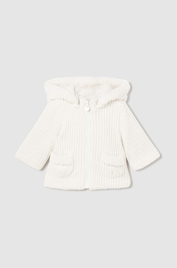 Mayoral Newborn bluza niemowlęca z kapturem biały 2447.2E.Newborn.9BYH