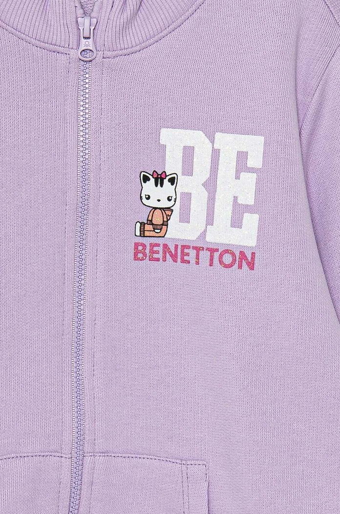Dziewczynka United Colors of Benetton bluza bawełniana dziecięca 3J70G5037.P.Seasonal fioletowy
