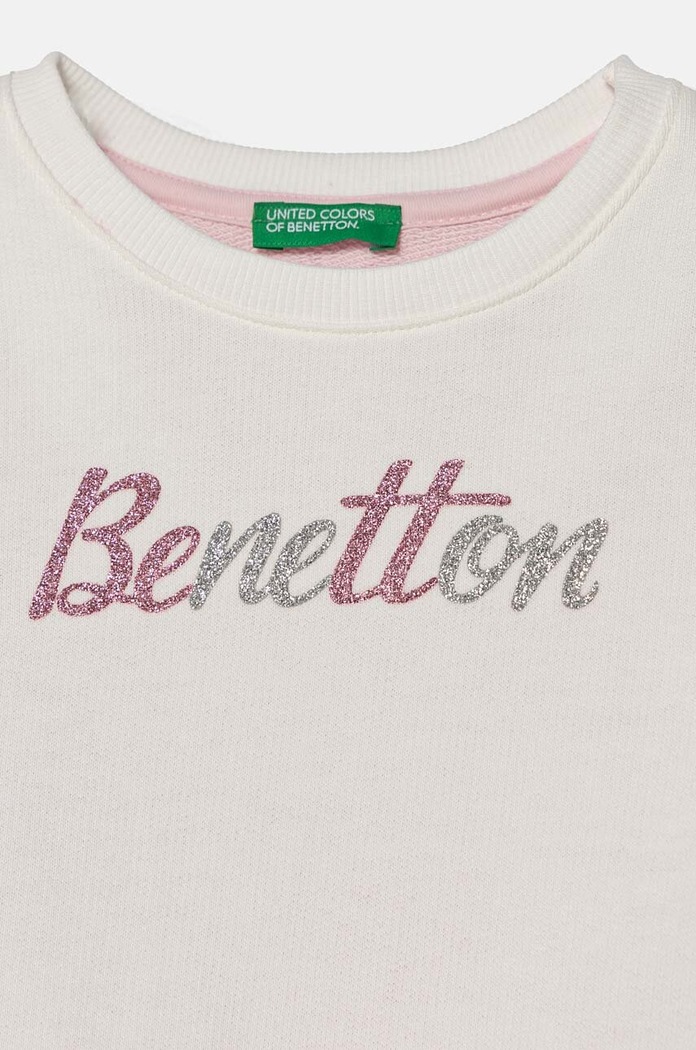 Dziewczynka United Colors of Benetton bluza bawełniana dziecięca 3J70G10F8.P.Seasonal beżowy