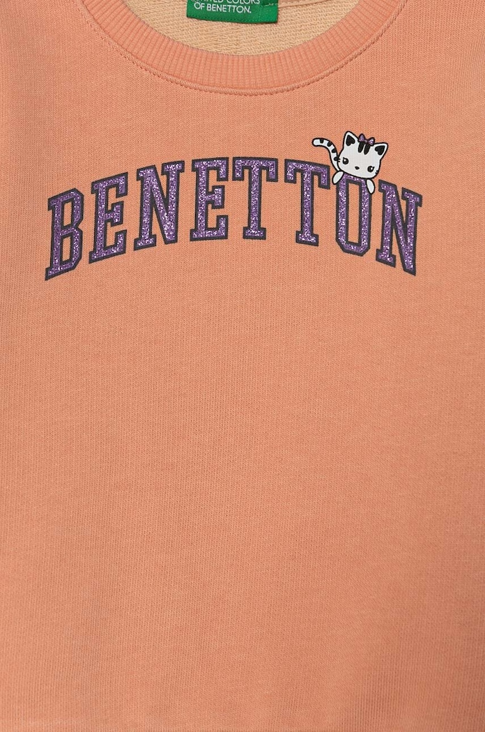Dziewczynka United Colors of Benetton bluza bawełniana dziecięca 3J70G10F8.P.Seasonal pomarańczowy