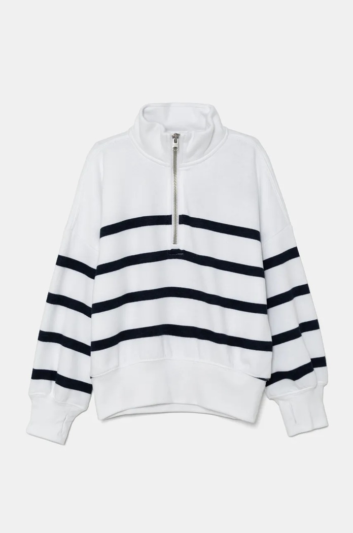 Детски суичър Abercrombie & Fitch без качулка бял KI252.4062