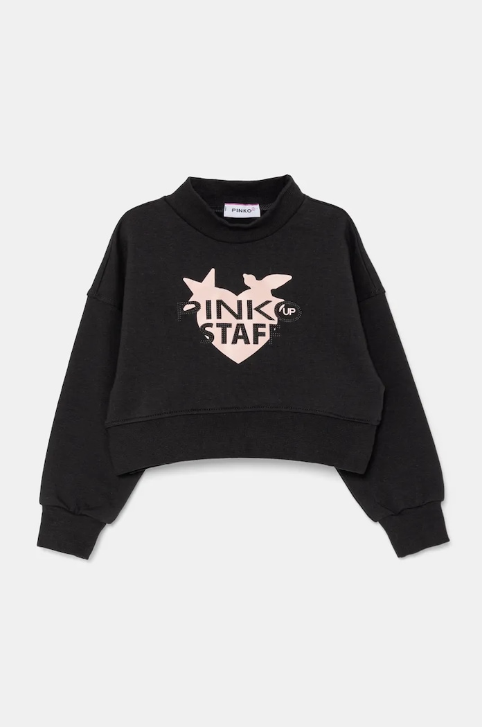 Pinko Up bluza dziecięca z elastanem czarny F4PIBGSW170