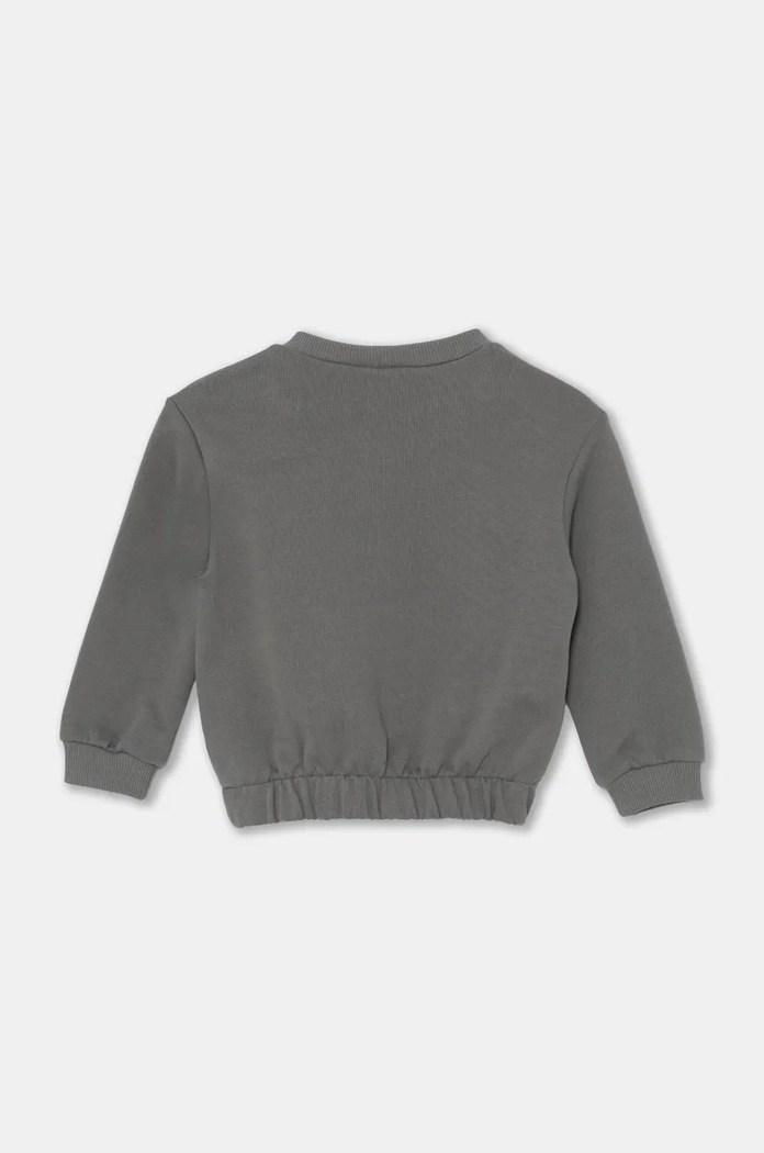 Βαμβακερή μπλούζα μωρού United Colors of Benetton 3J68G10HI.P.Seasonal γκρί AW24