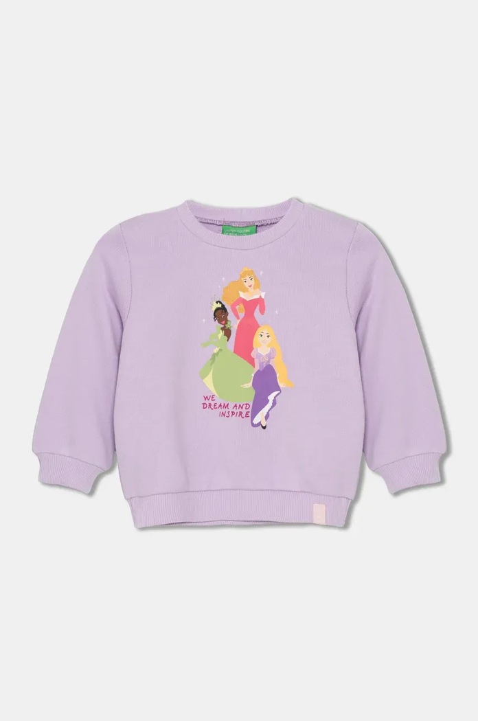 United Colors of Benetton hanorac de bumbac pentru copii print violet 3J68G10H7.P.Seasonal