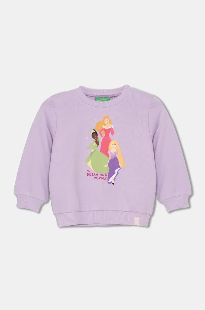 United Colors of Benetton hanorac de bumbac pentru copii print violet 3J68G10H7.P.Seasonal