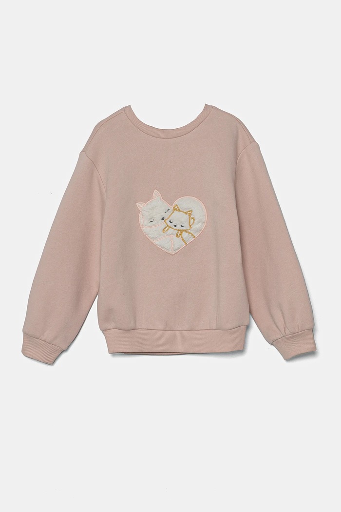 Dječja dukserica United Colors of Benetton bez kapuljače roza 39M2G10GD.P.Seasonal