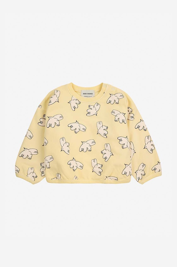 Mikina pre bábätká Bobo Choses Freedom Bird 224AB027 žltá AW24