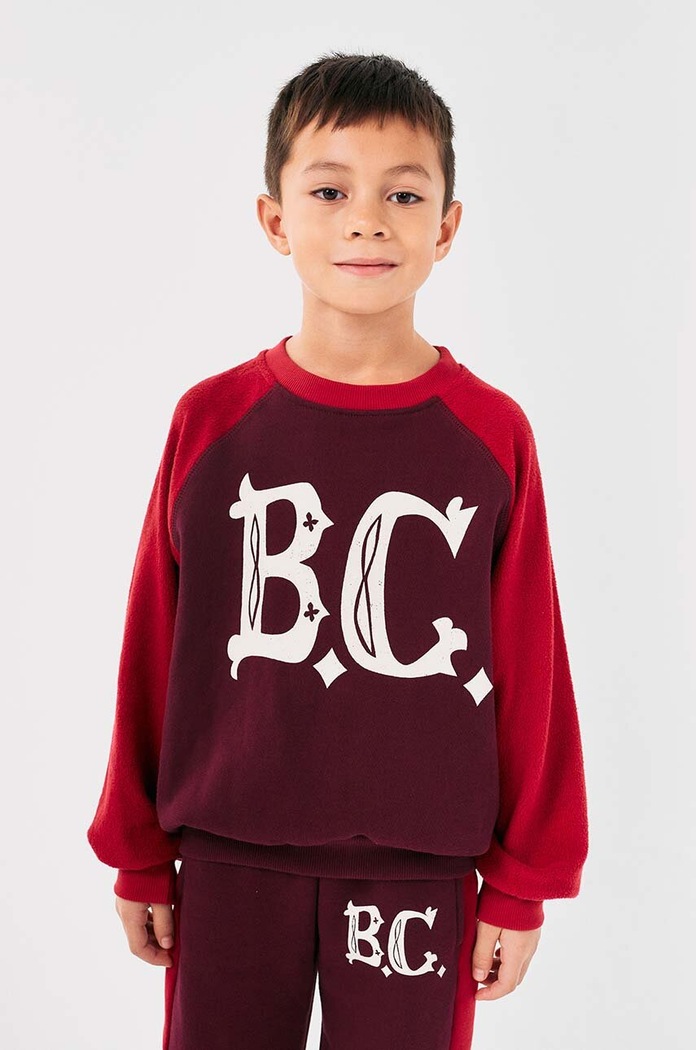 Dětská bavlněná mikina Bobo Choses bez kapuce burgundské 224AC050