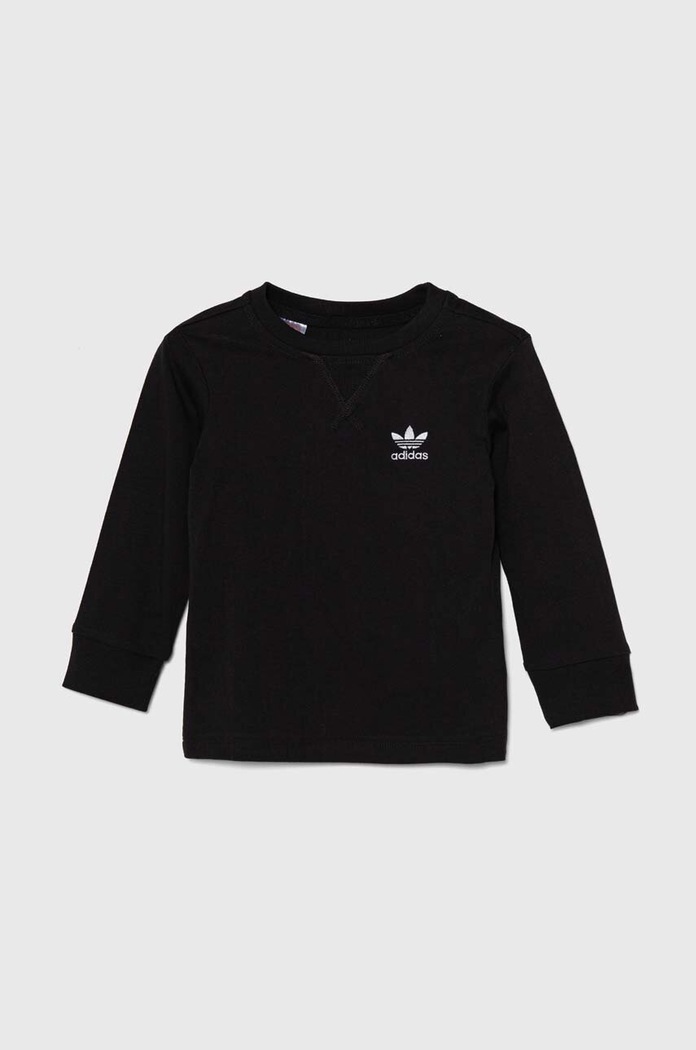 Dječja majica dugih rukava adidas Originals LONG SLEEVE bez uzorka crna IW1006