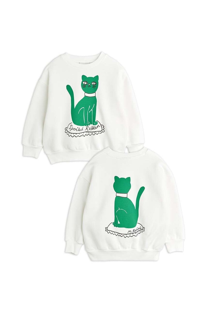 Mini Rodini bluza bawełniana dziecięca Cat 2472012110 biały