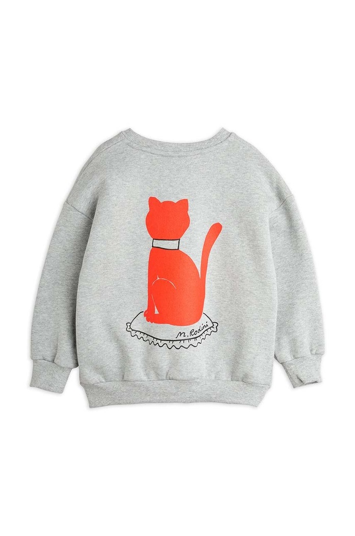 Chlapec Detská bavlnená mikina Mini Rodini Cat 2472012194 sivá