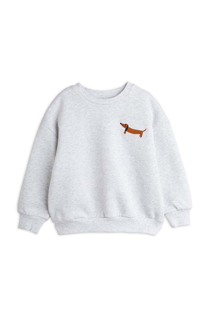 Dětská bavlněná mikina Mini Rodini Dog 2472013494 šedá AW24