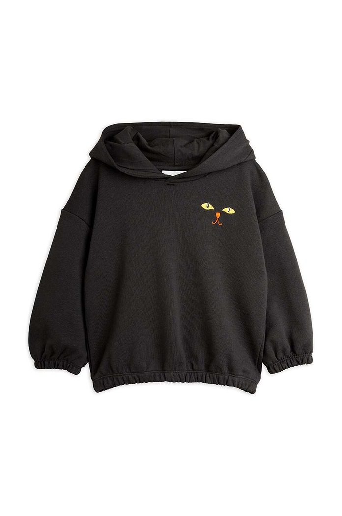 Mini Rodini Detská bavlnená mikina Mini Rodini Cat 2472016099 čierna AW24