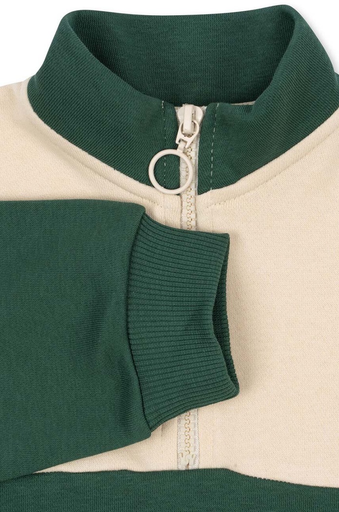 Детски суичър Konges Sløjd LOU HALF ZIP SWEAT OCS зелен KS101563