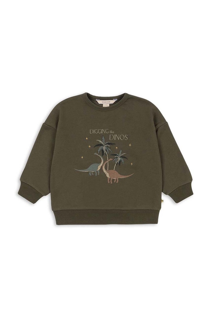 Детски суичър Konges Sløjd LOU SWEATSHIRT OCS надпис зелен KS101568