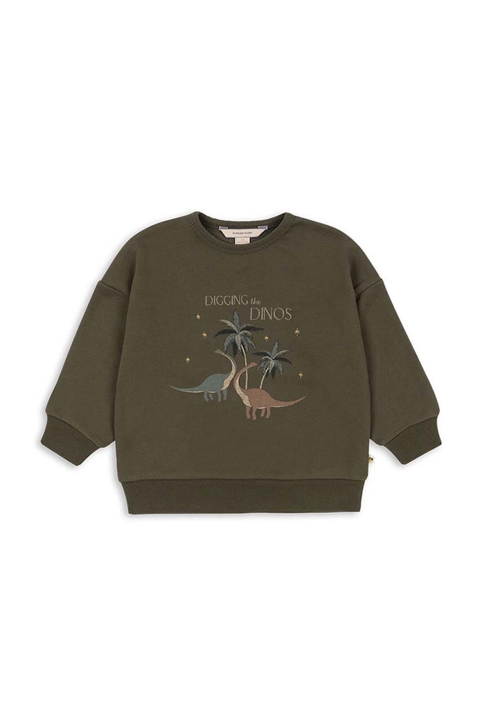 Детски суичър Konges Sløjd LOU SWEATSHIRT OCS надпис зелен KS101568