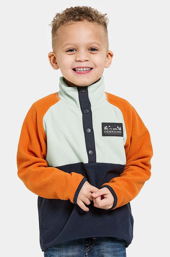 Dětská fleecová mikina Didriksons MONTE KIDS HALF BU bez kapuce námořnická modř 505590